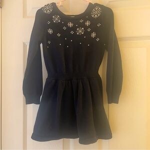 GYMBOREE Girls Sweater Dress Black silver sparkly Snowflakes 4t